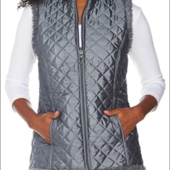 Denim & Co Large Reversible Fur Vest - Picture 1 of 6